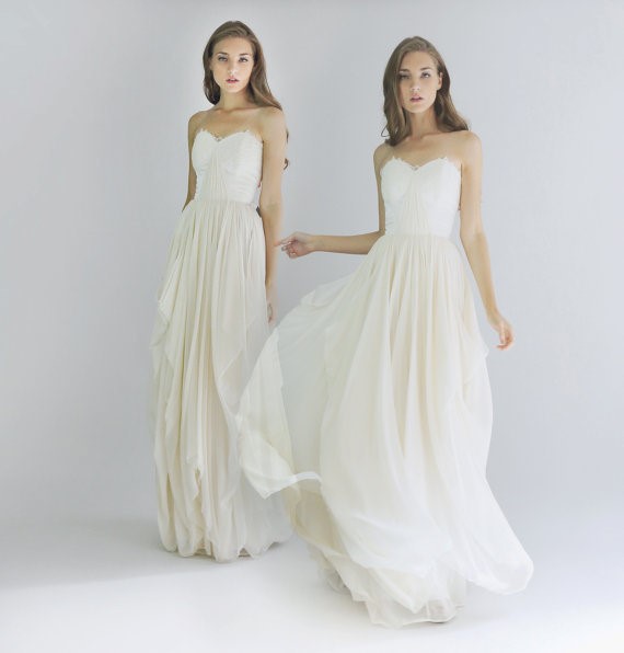 ivory silk chiffon skirt