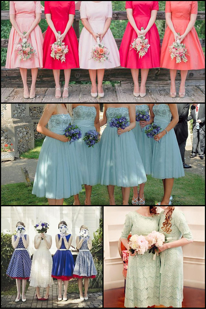 tea length bridesmaid dresses