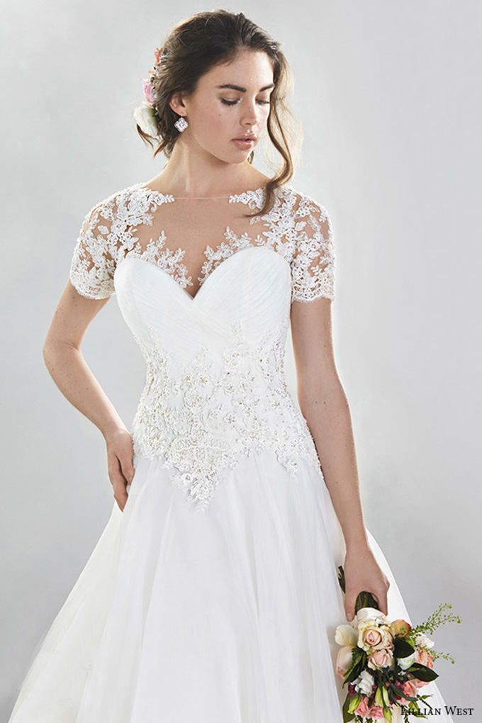 lillian west spring 2016 bridal short half sleeve top wedding trend