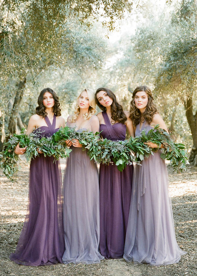 purple tulle convertible bridesmaid dresses