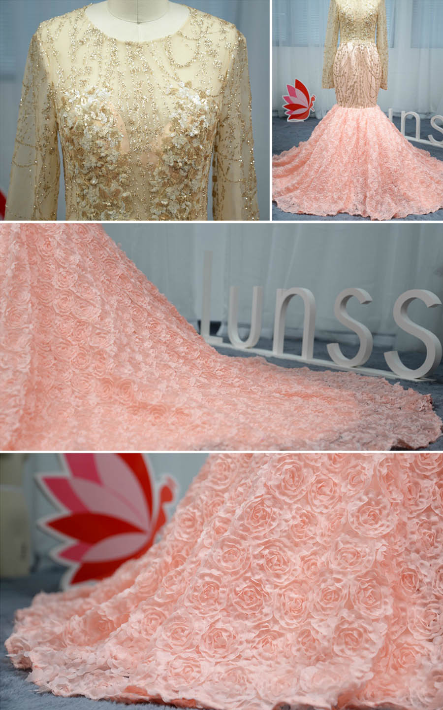affordable 3D rose pink dress affordable 3D rose pink dress