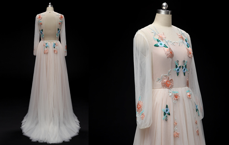 Bespoke Vintage Embroidery Wedding Dress Bespoke Vintage Embroidery Wedding Dress