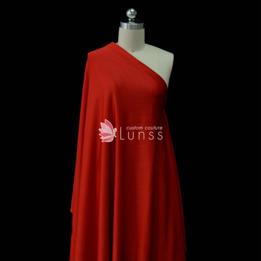 Red GLOSSY ELASTIC POLYESTER JERSEY FABRIC SOLD BY THE YARD for wholesale