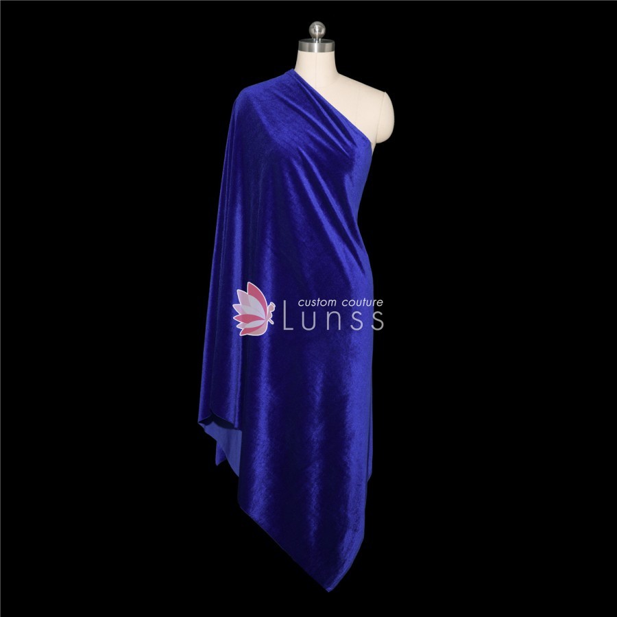 Silky Stretchy Cobalt Blue Polyester Velvet Fabric Sold by the Yard