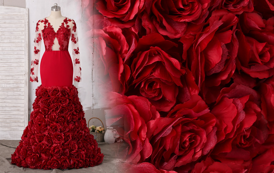 stunning 3d flowers feathers prom gowns
