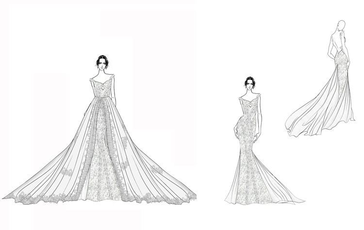 LUNSS Bridal Couture Wedding Dress Sketch LUNSS Bridal Couture Wedding Dress Sketch