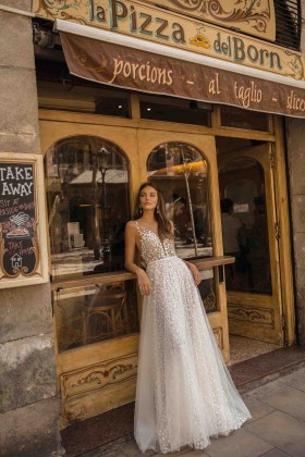 3d floral lace and tulle designer bridal evening dress