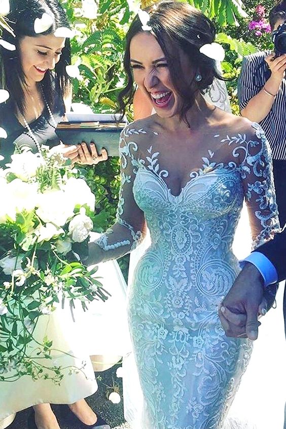 illusion sweetheart floral lace long sleeve wedding dress illusion sweetheart floral lace long sleeve wedding dress