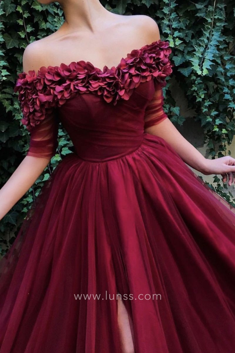 petals off shoulder wine occasion dress petals off shoulder wine occasion dress