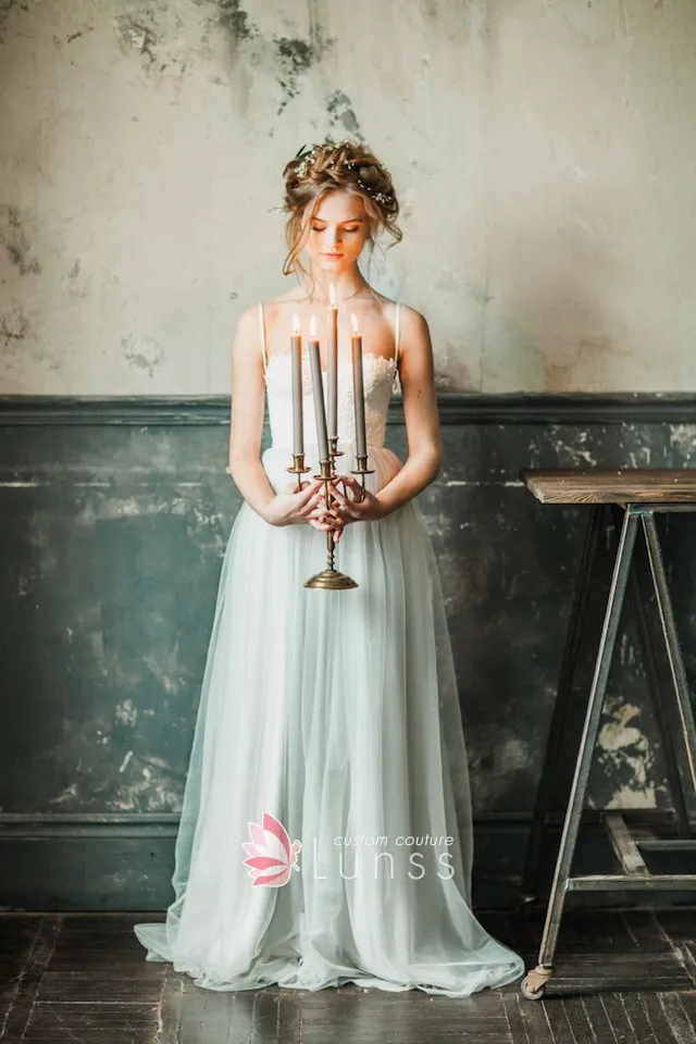 spaghetti straps sweetheart lace and tulle bridal shower dress spaghetti straps sweetheart lace and tulle bridal shower dress