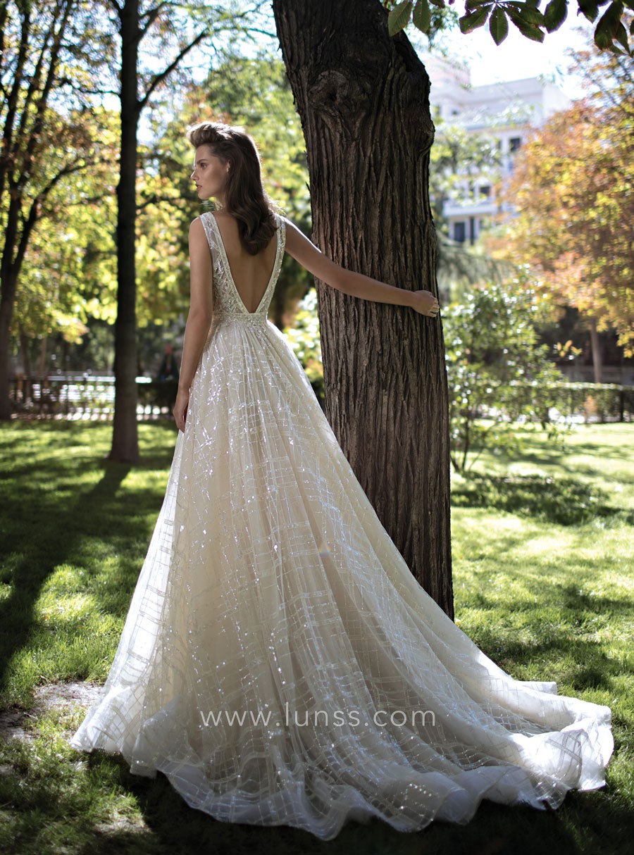 sparkly glitter designer prom gown