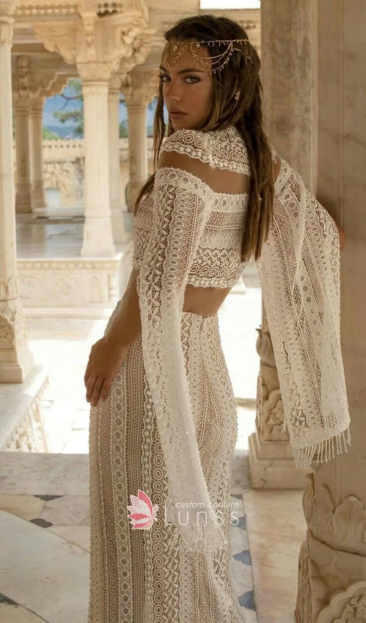 two piece lace iconic bridal dress