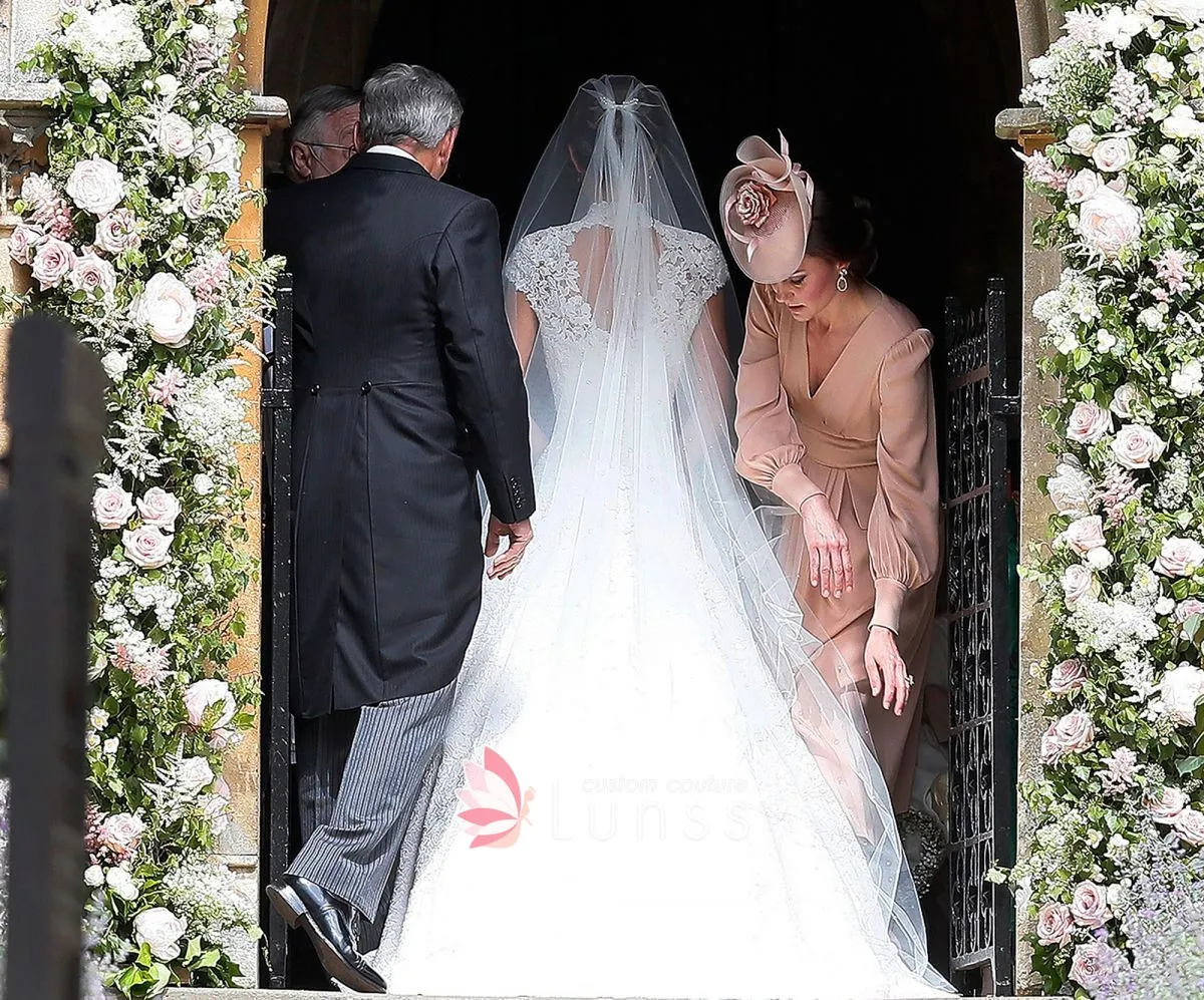 Pippa Middleton open back lace wedding dress