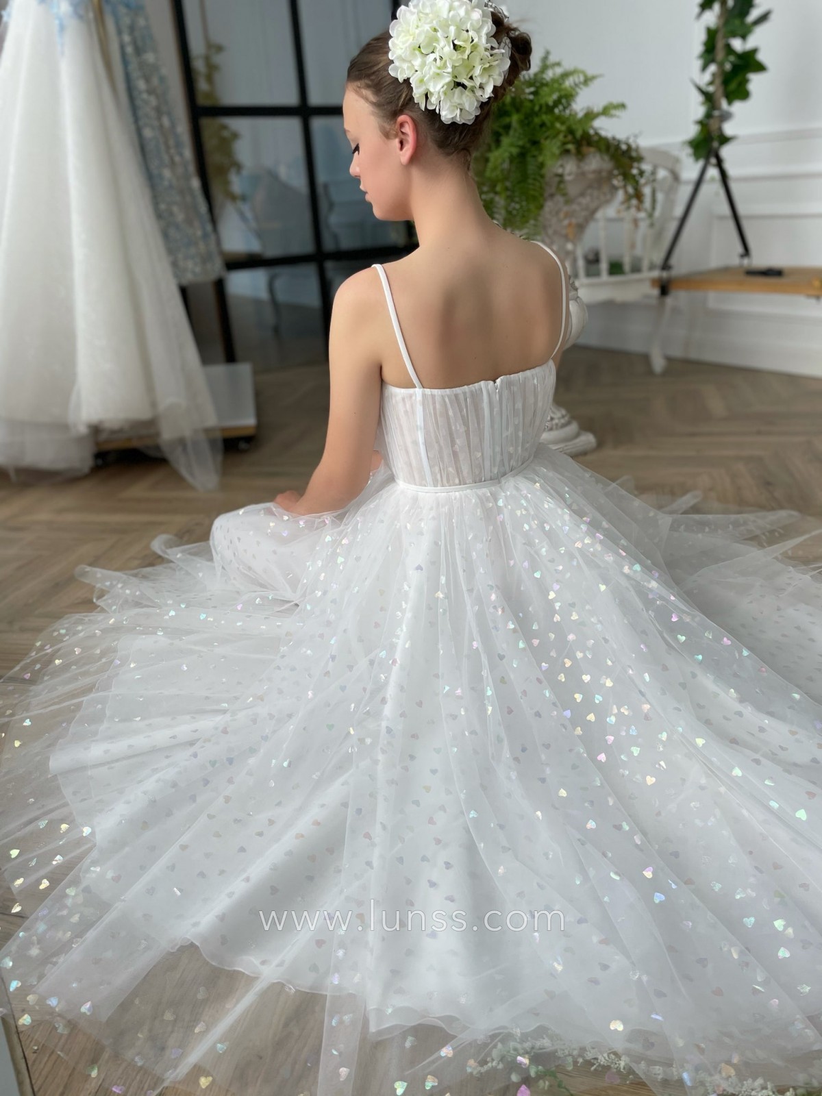 colorful hearts printed white tulle cocktail dress colorful hearts printed white tulle cocktail dress
