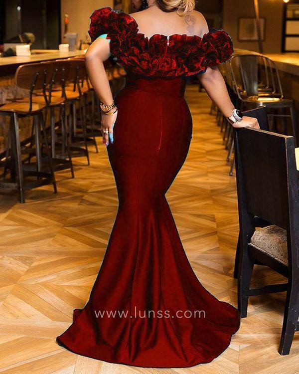 ruffled neckline burgundy satin dress ruffled neckline burgundy satin dress