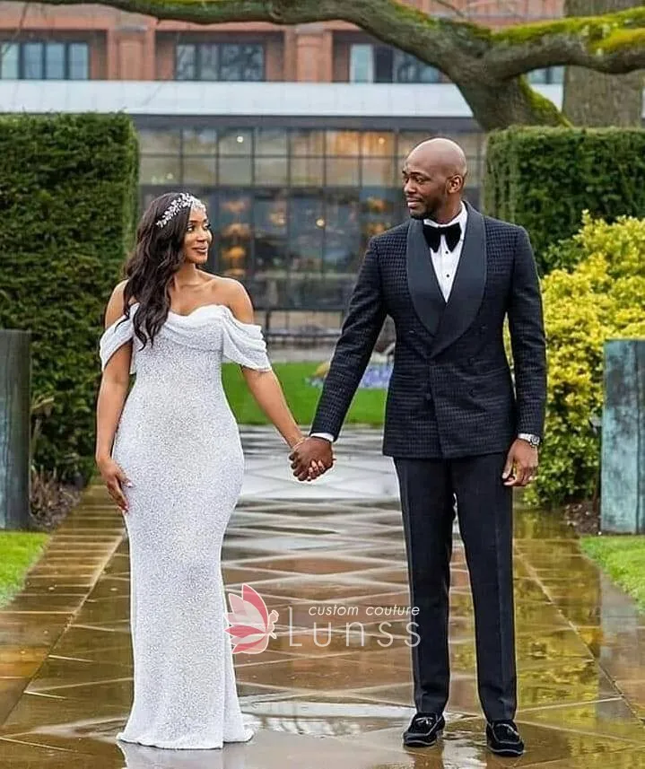 white glitter off shoulder wedding dress white glitter off shoulder wedding dress