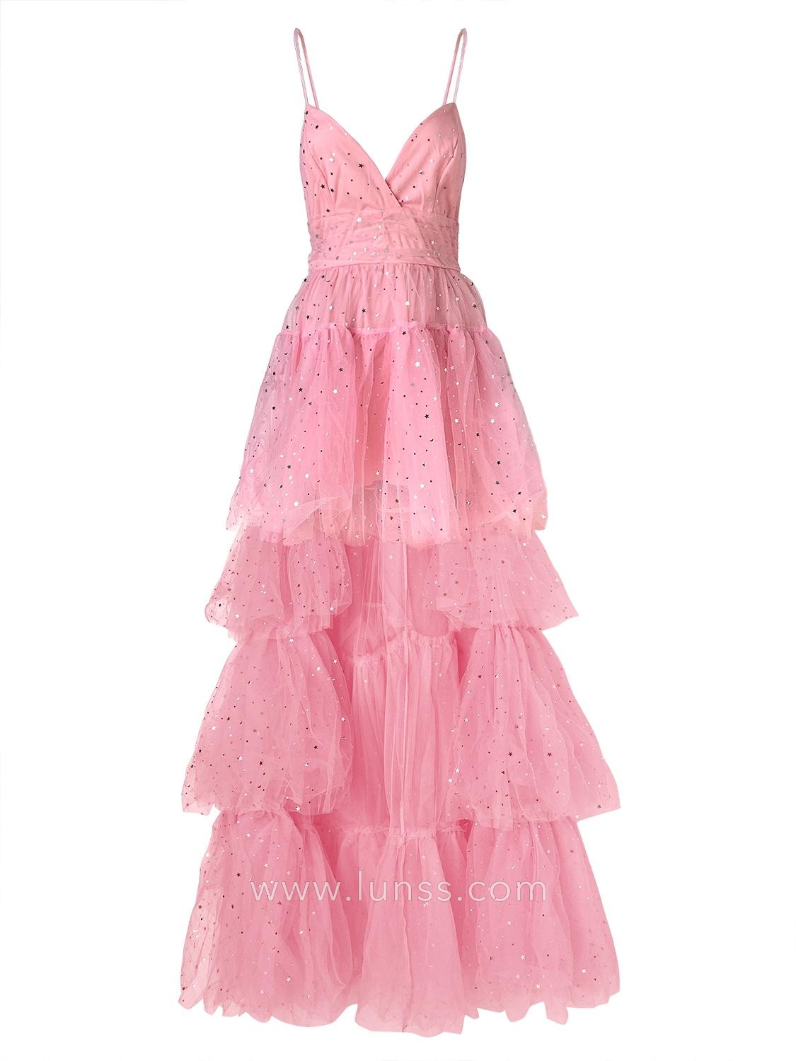 fashionable glitter tulle tiered prom party dress fashionable glitter tulle tiered prom party dress