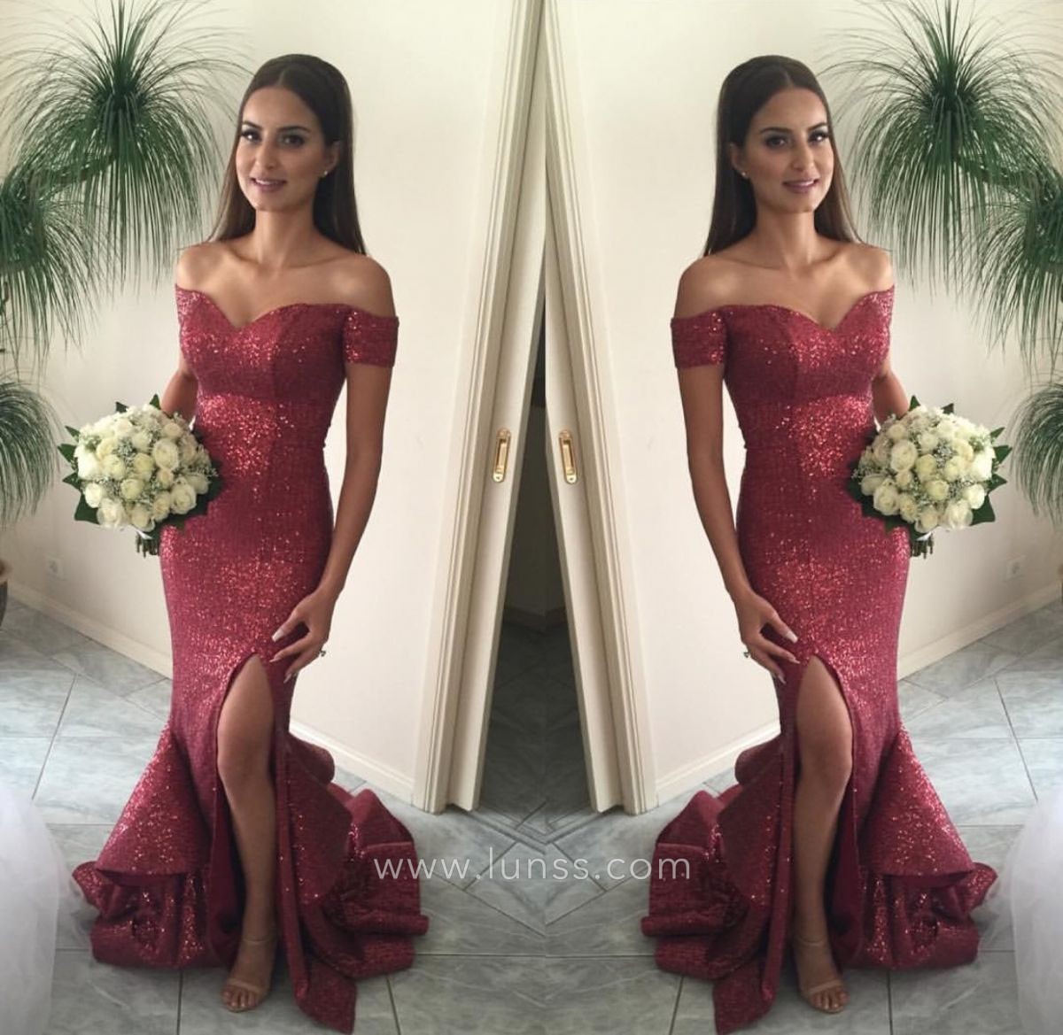 magneta sequin mermaid tiered prom dress magneta sequin mermaid tiered prom dress