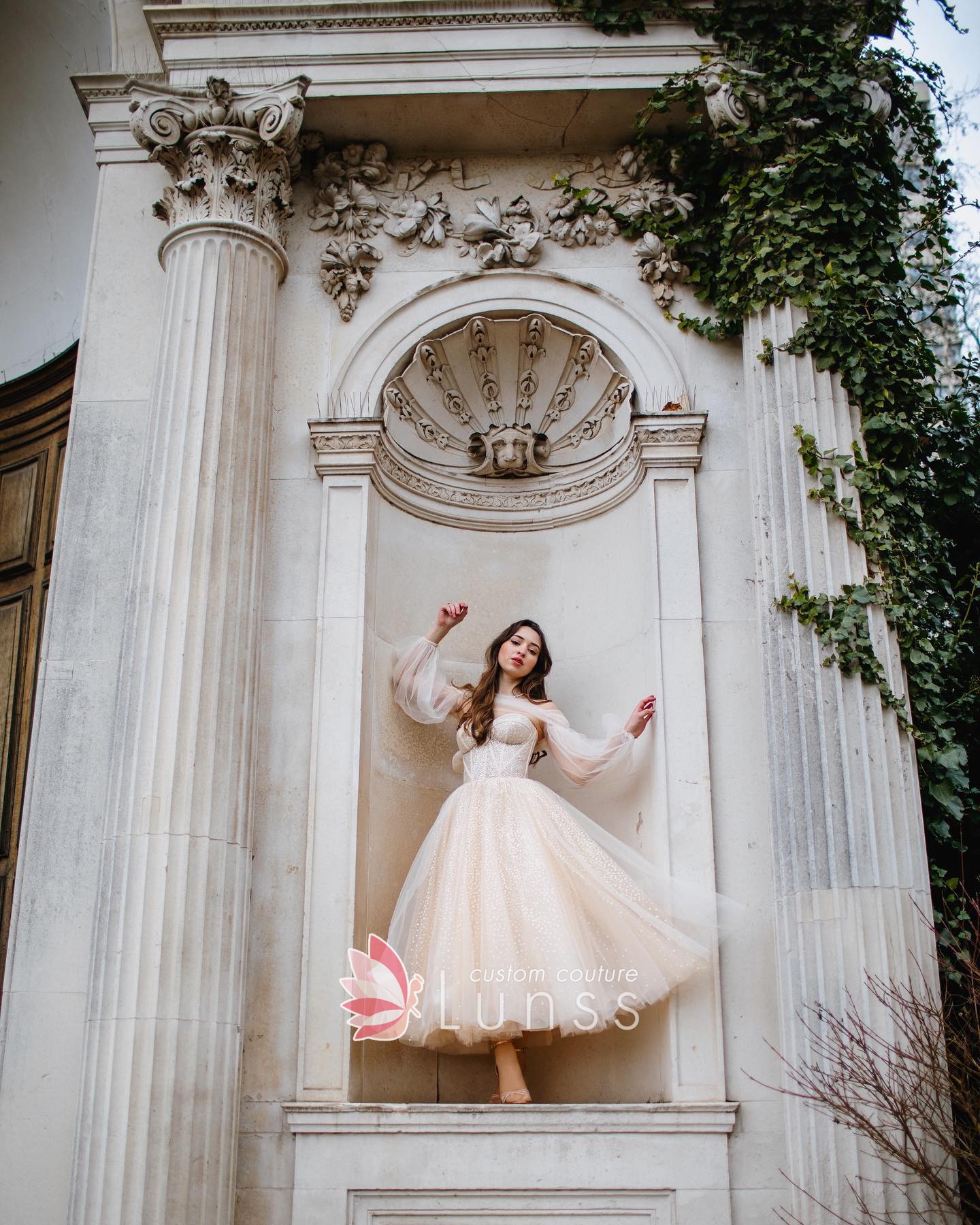 illusion dotted cream tulle long sleeve bridal dress illusion dotted cream tulle long sleeve bridal dress
