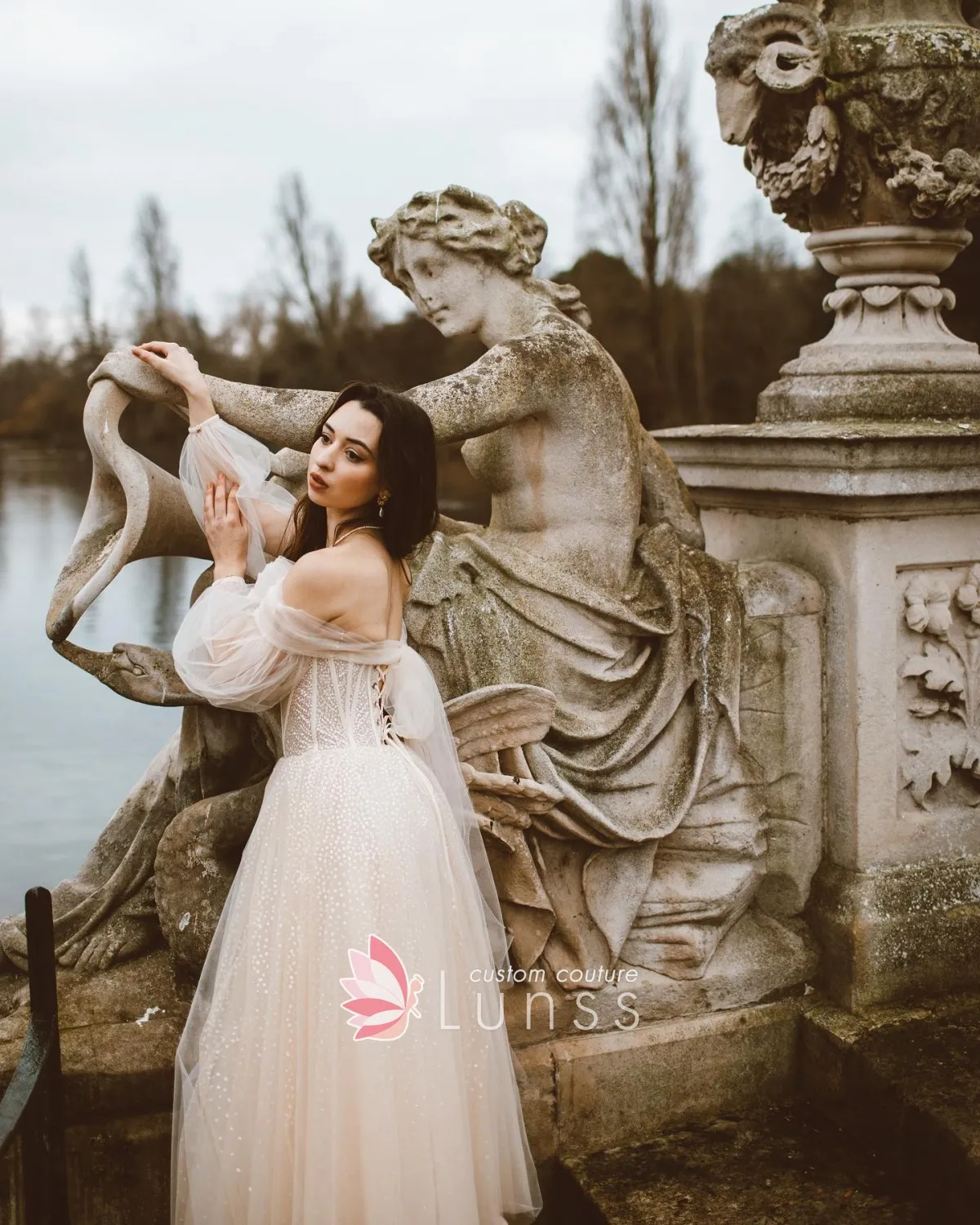 lace up back dotted cream tulle bridal dress lace up back dotted cream tulle bridal dress