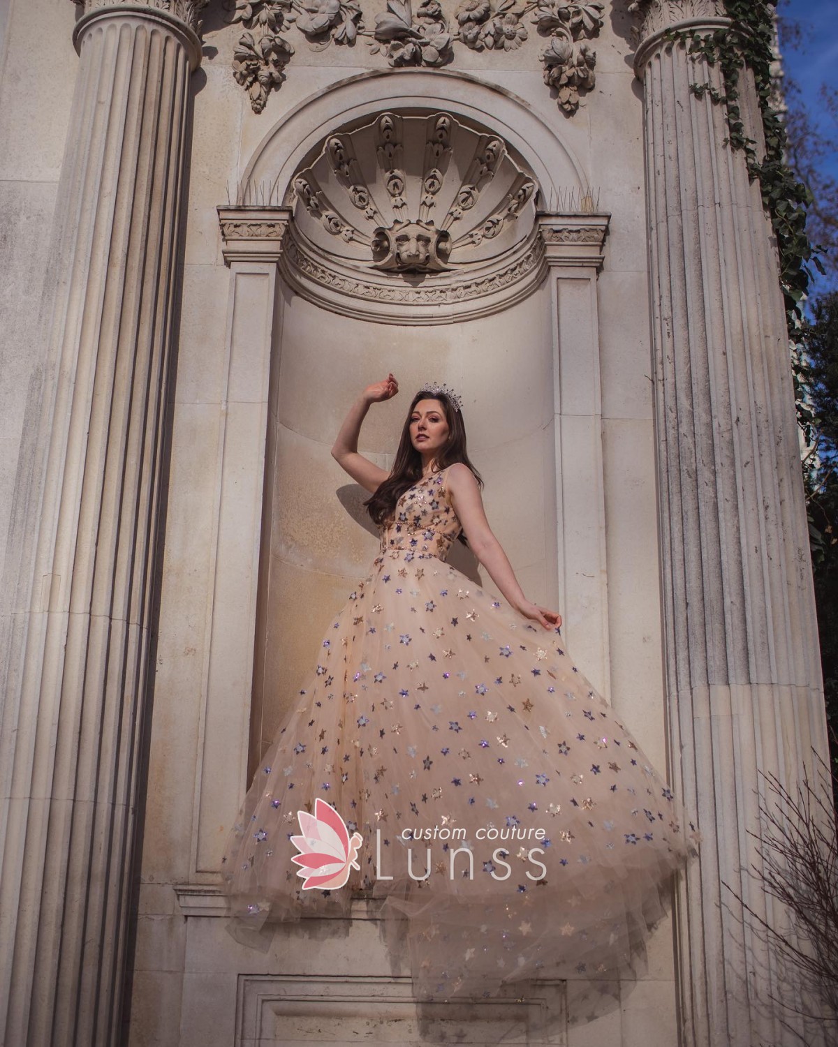 dazzling star sequins embellished champagne tulle plunging long fashion prom dress dazzling star sequins embellished champagne tulle plunging long fashion prom dress