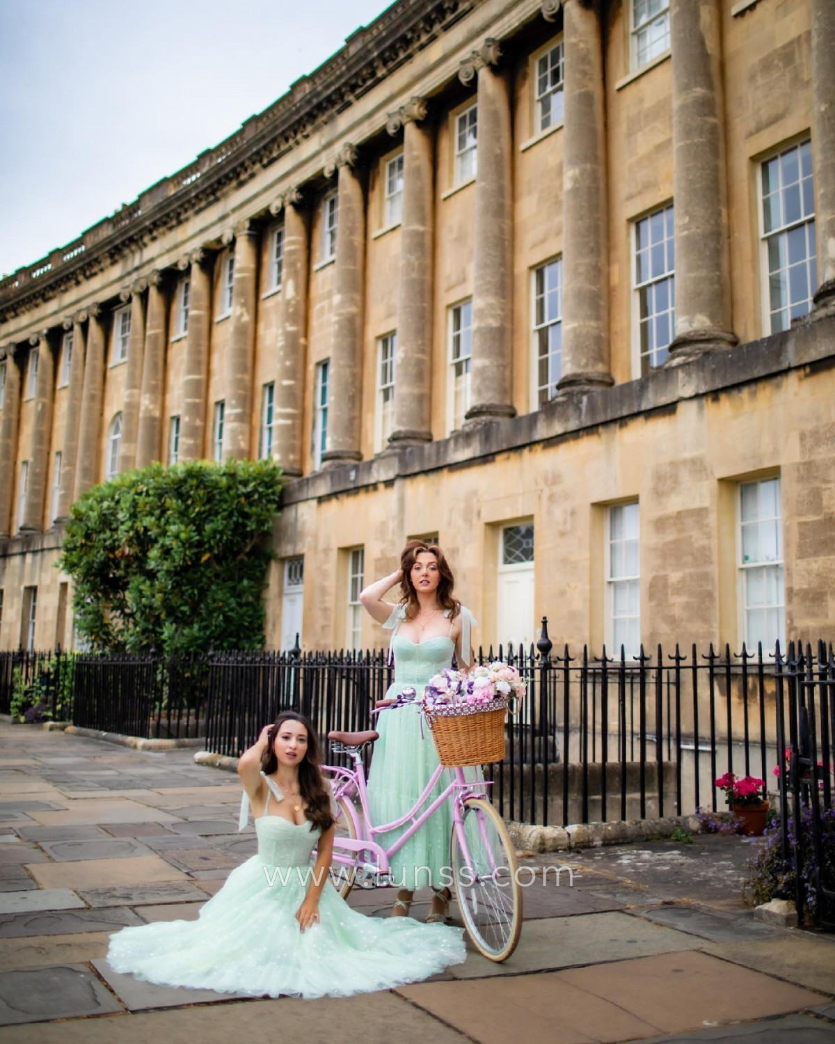 fairytale mint green tea length dress