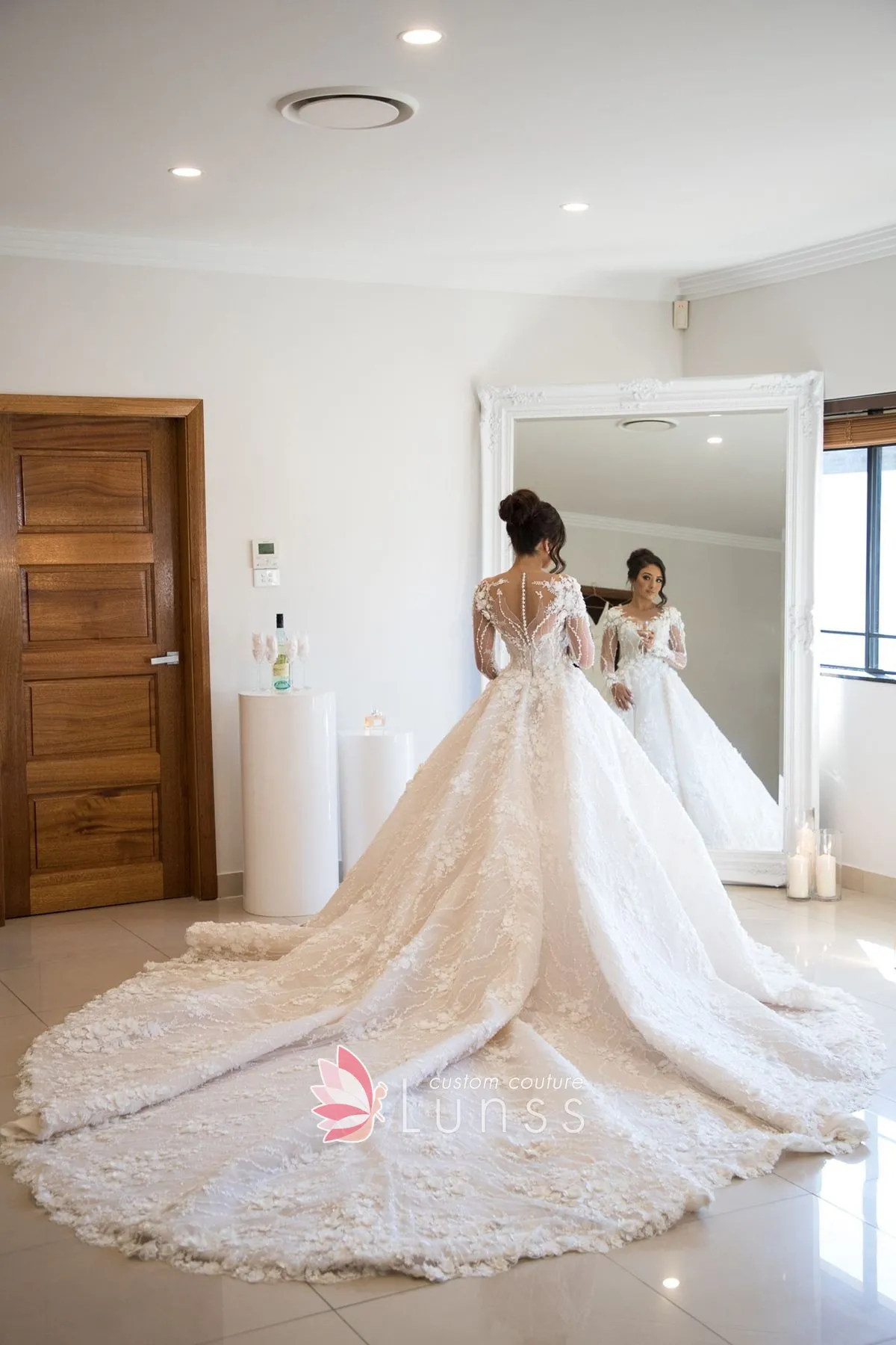 illusion button back with Cathedral train ball gown wedding dress illusion button back with Cathedral train ball gown wedding dress