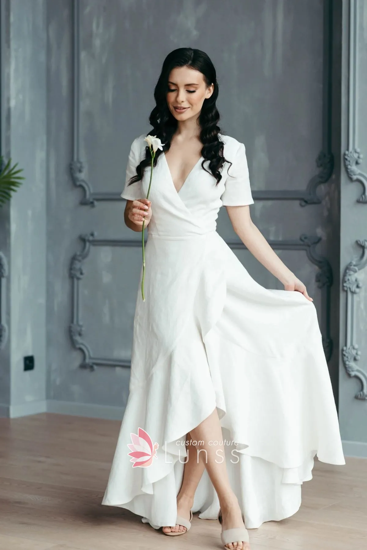 perfect off white high low bohemian wedding dress