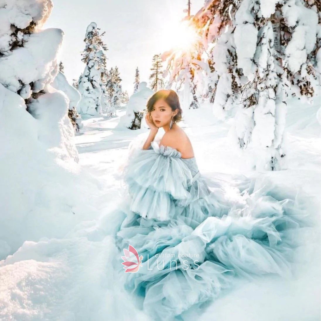 cascading ruffled tiered tulle high slit chic long prom dress cascading ruffled tiered tulle high slit chic long prom dress