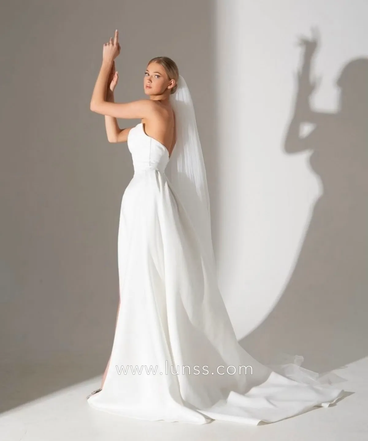 simple strapless a line satin long wedding dress simple strapless a line satin long wedding dress