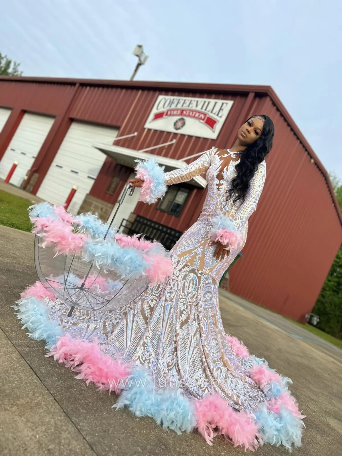 baby pink and blue theme prom