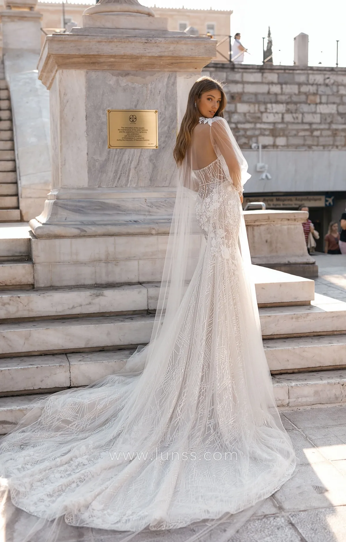removable cape adds a touch of drama to the designer wedding dress removable cape adds a touch of drama to the designer wedding dress