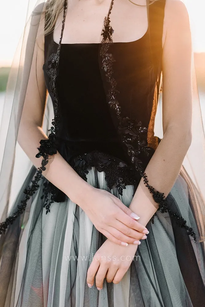 black velvet square neckline wedding dress black velvet square neckline wedding dress