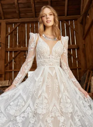 optional sleeve spaghetti strap boho lace wedding dress