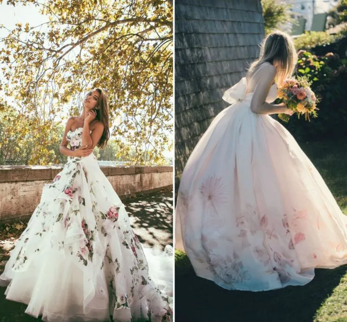 floral colored wedding dresses floral colored wedding dresses