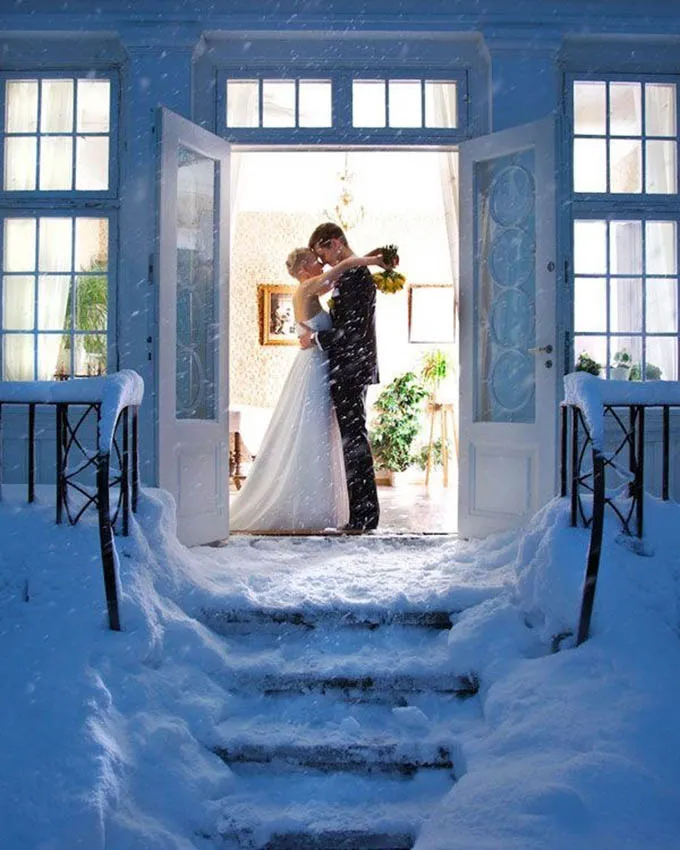 winter wedding photo