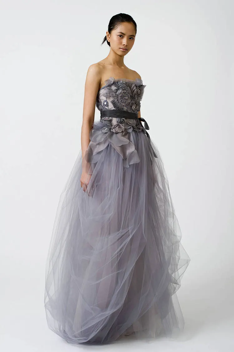 Vera Wang wedding dress with tulle overlay