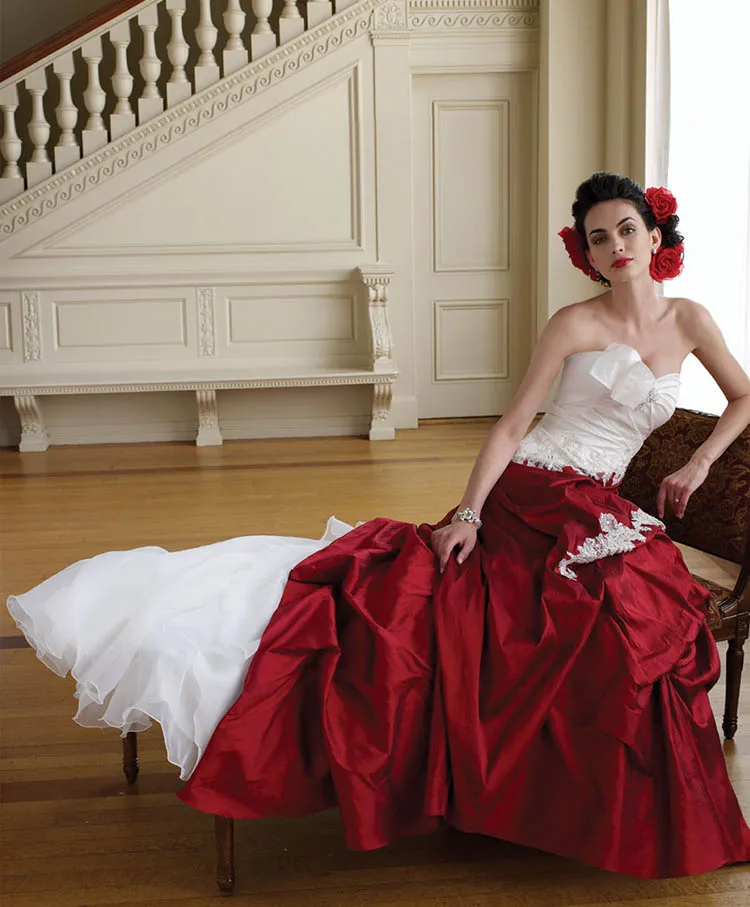 silk wedding gown