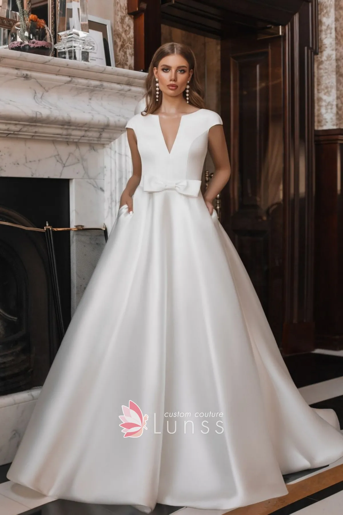 elegant cap sleeve v neck wedding gown elegant cap sleeve v neck wedding gown