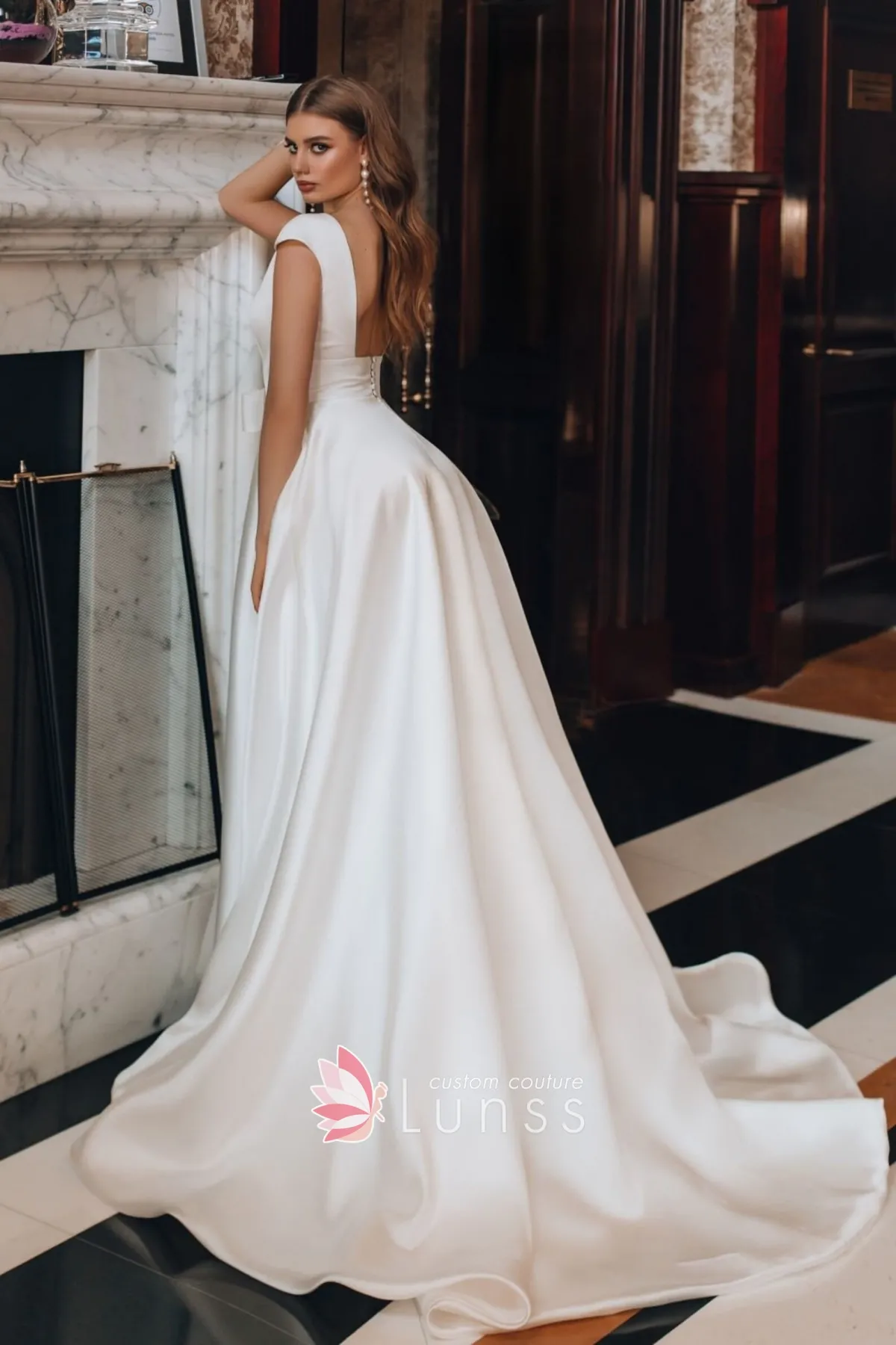 elegant smooth satin wedding gown elegant smooth satin wedding gown