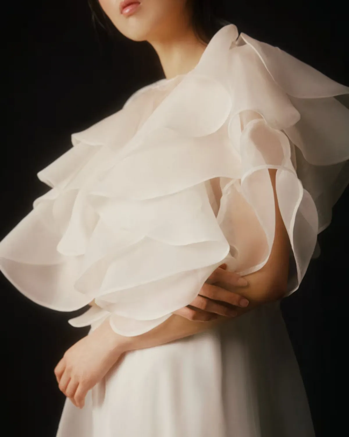ruffled organza dress