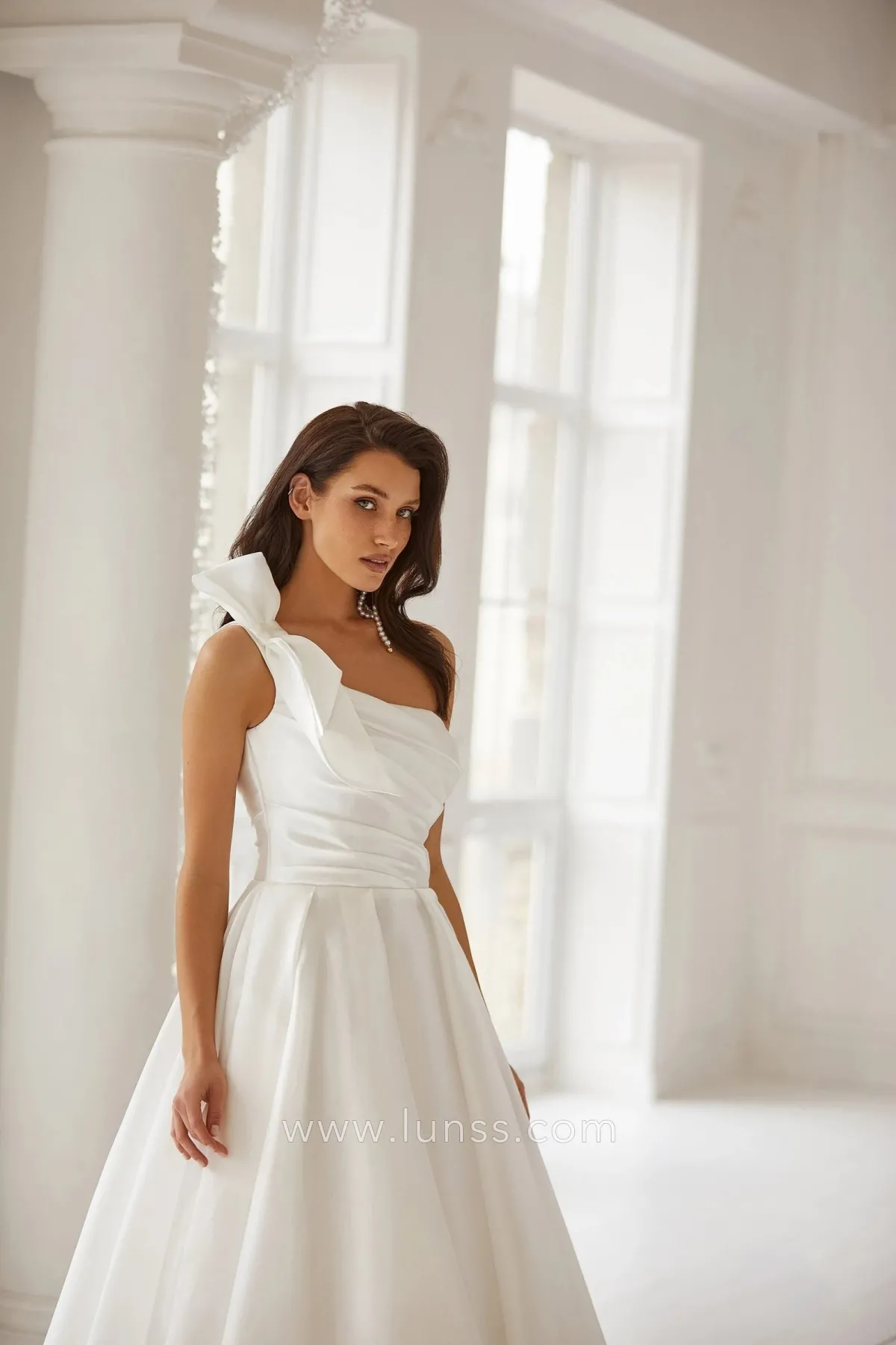 bowknot one shoulder wedding gown bowknot one shoulder wedding gown