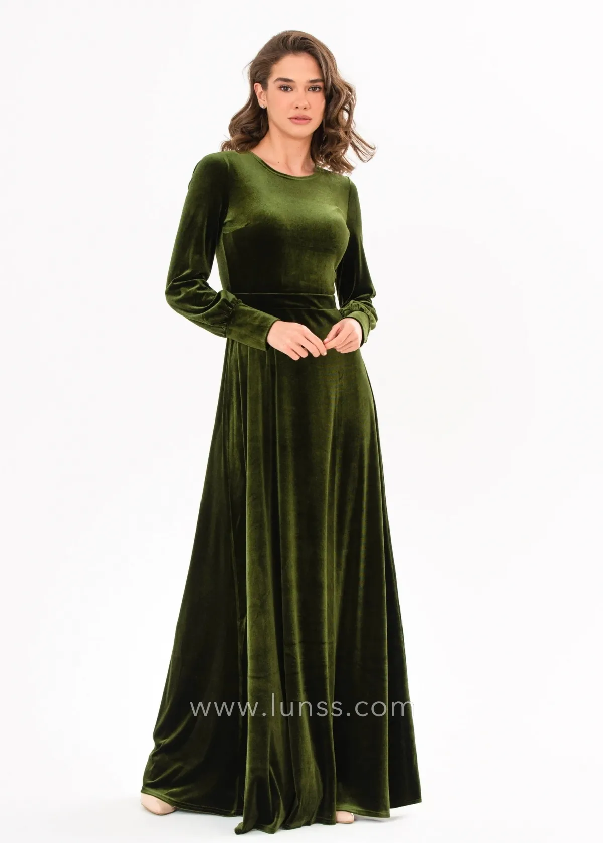 long sleeve olive velvet long evening dress long sleeve olive velvet long evening dress
