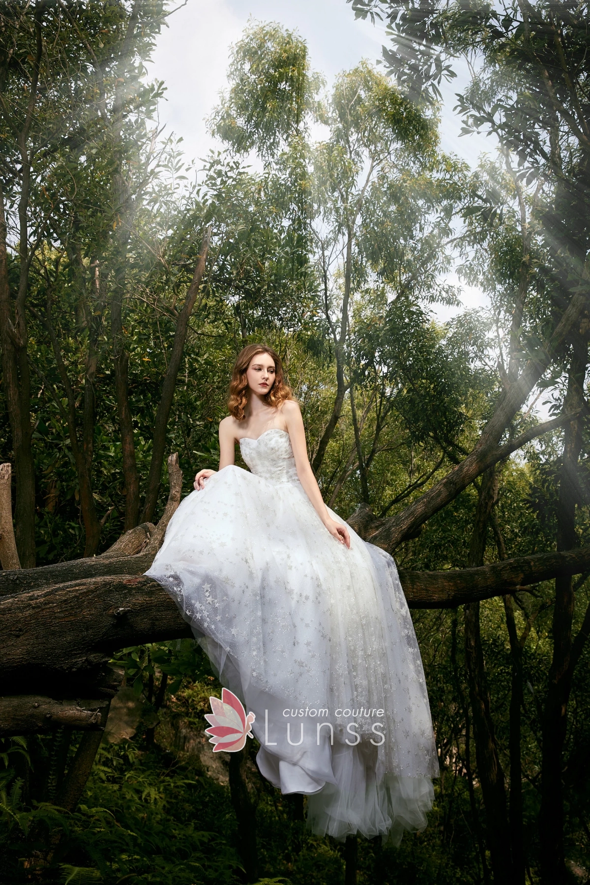 silver glitter stars tulle strapless floor length bridal shower dress