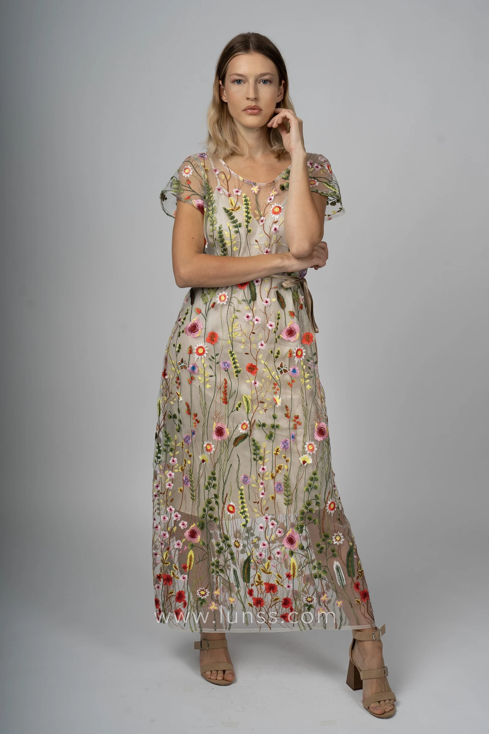 spring floral embroidery maxi evening bridesmaid dress spring floral embroidery maxi evening bridesmaid dress