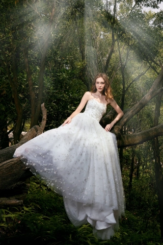 star glittering tulle strapless destination wedding dress