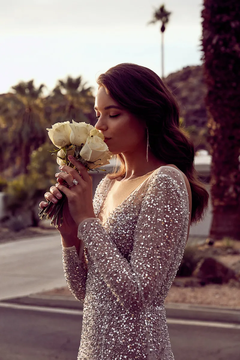 dazzling sequinned beaded long sleeve wedding dress dazzling sequinned beaded long sleeve wedding dress
