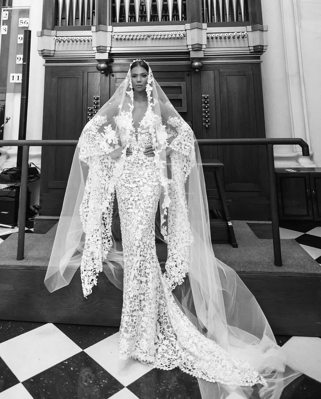floral lace bell sleeve mermaid wedding dress with matching veil floral lace bell sleeve mermaid wedding dress with matching veil