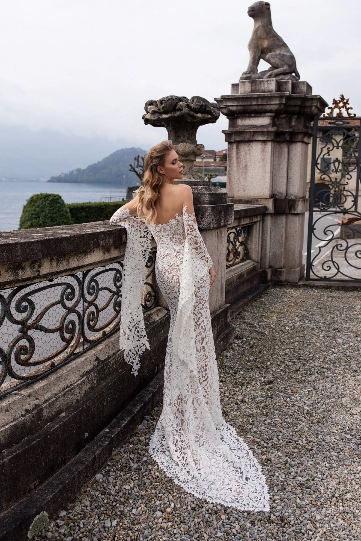 floral lace summer beach wedding dress with court train floral lace summer beach wedding dress with court train