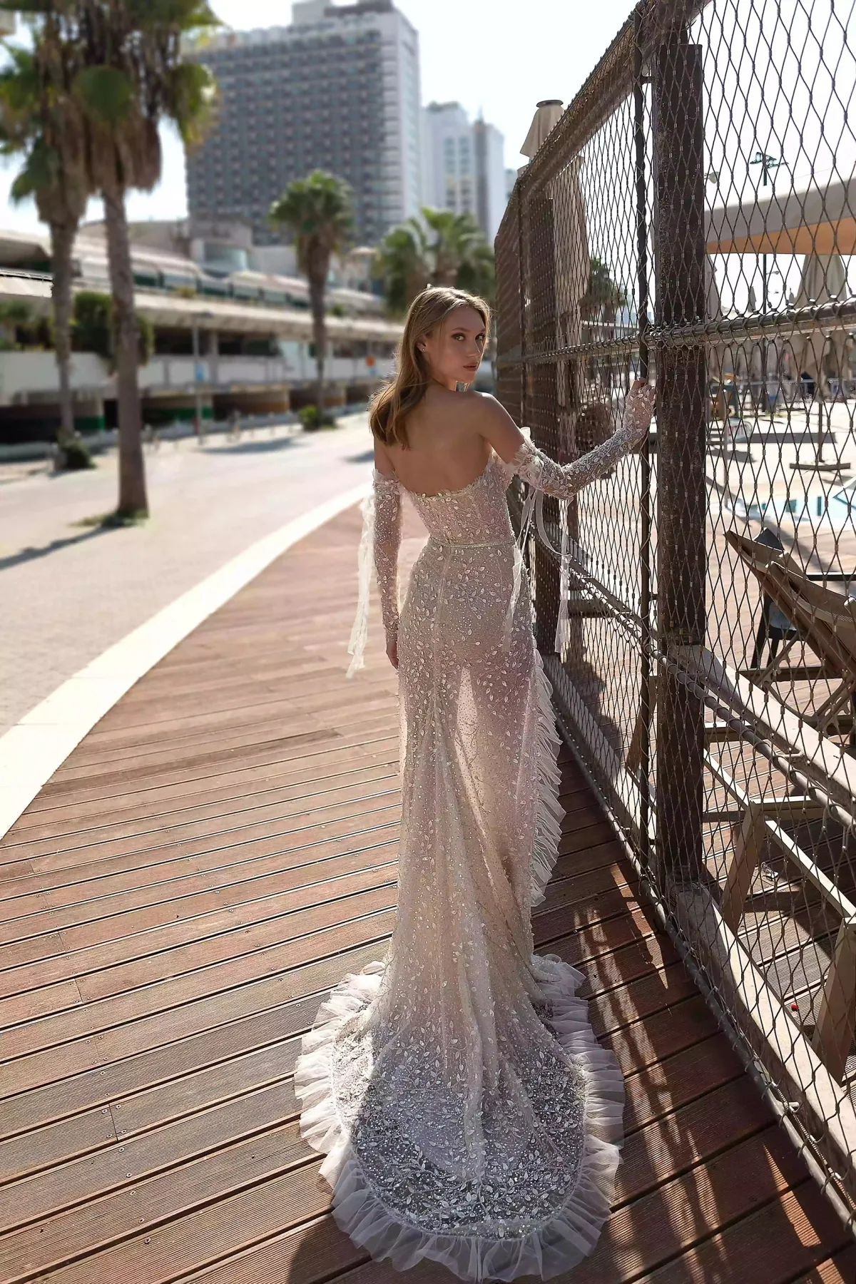 glitter sequinned lace chapel train wedding gown glitter sequinned lace chapel train wedding gown